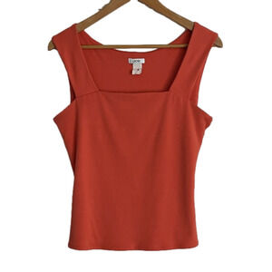 Cache Tangerine elevated Tank top. Soft stretchy wide shoulder straps. LARGE
